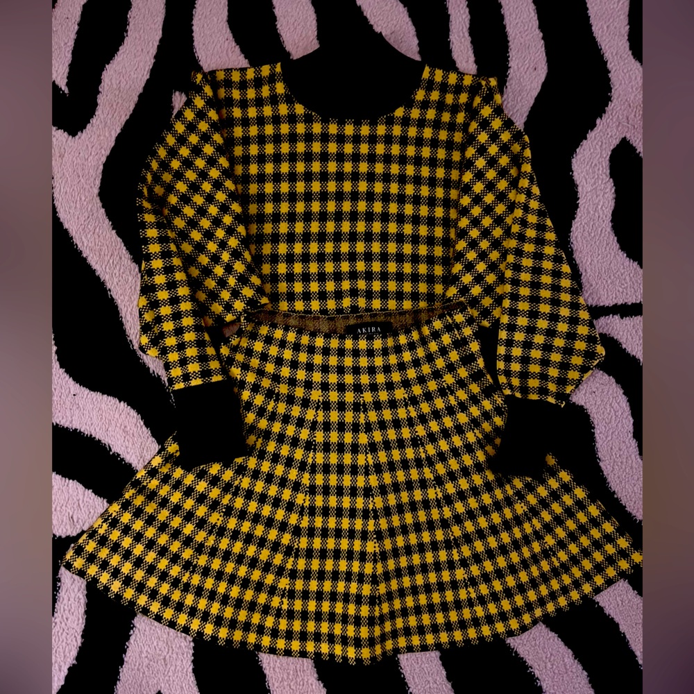 Yellow and Black Plaid Akira set